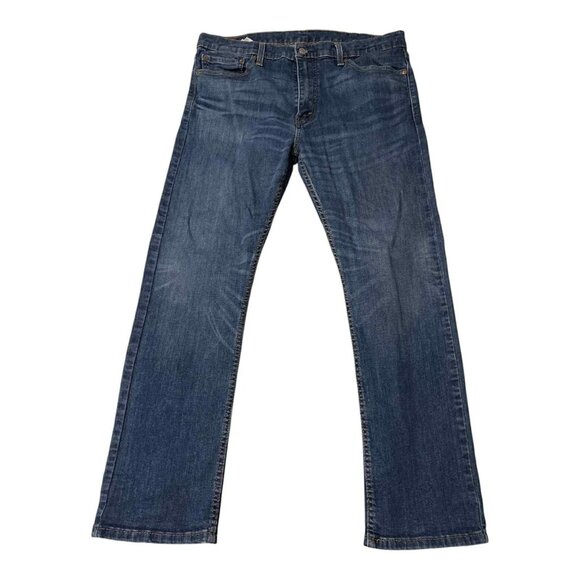 Levis 513 Jeans Mens 38x30 Blue Slim Straight Stretch Denim Pants Classic Casual - Picture 1 of 8